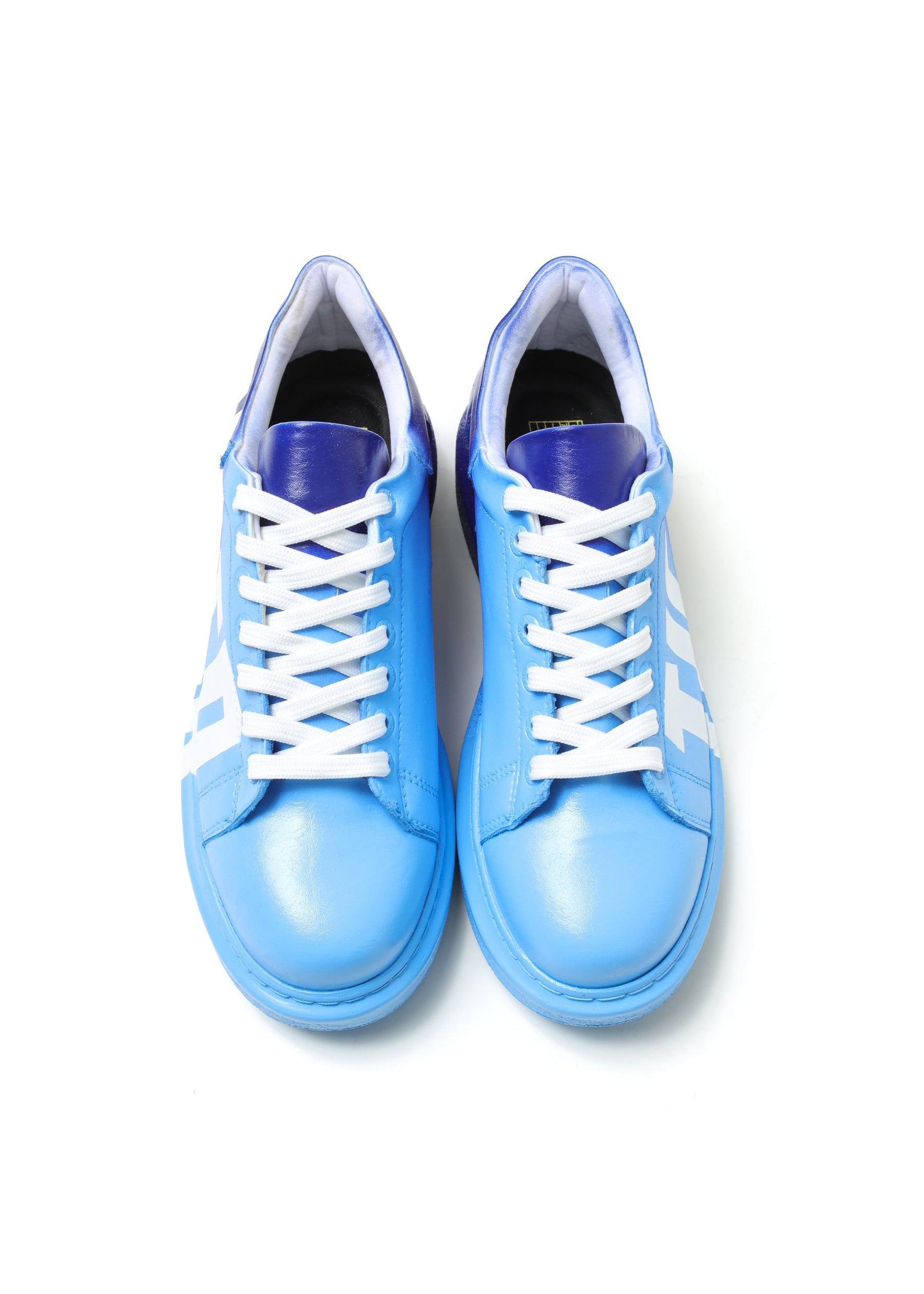 Genova Tiger blue hand-painted sneaker by Apollo Moda, fourth angle