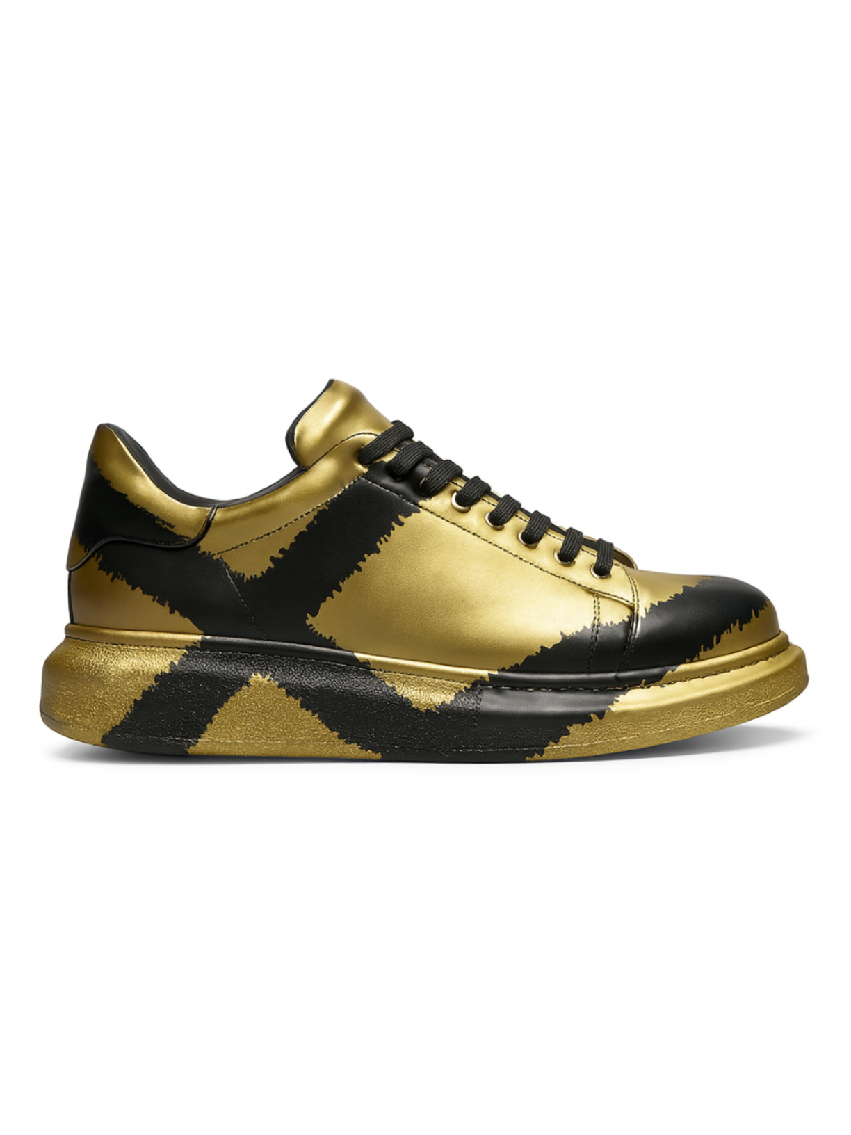 Men's Lisbon Gold & Black custom sneaker by Apollo Moda, seventh angle