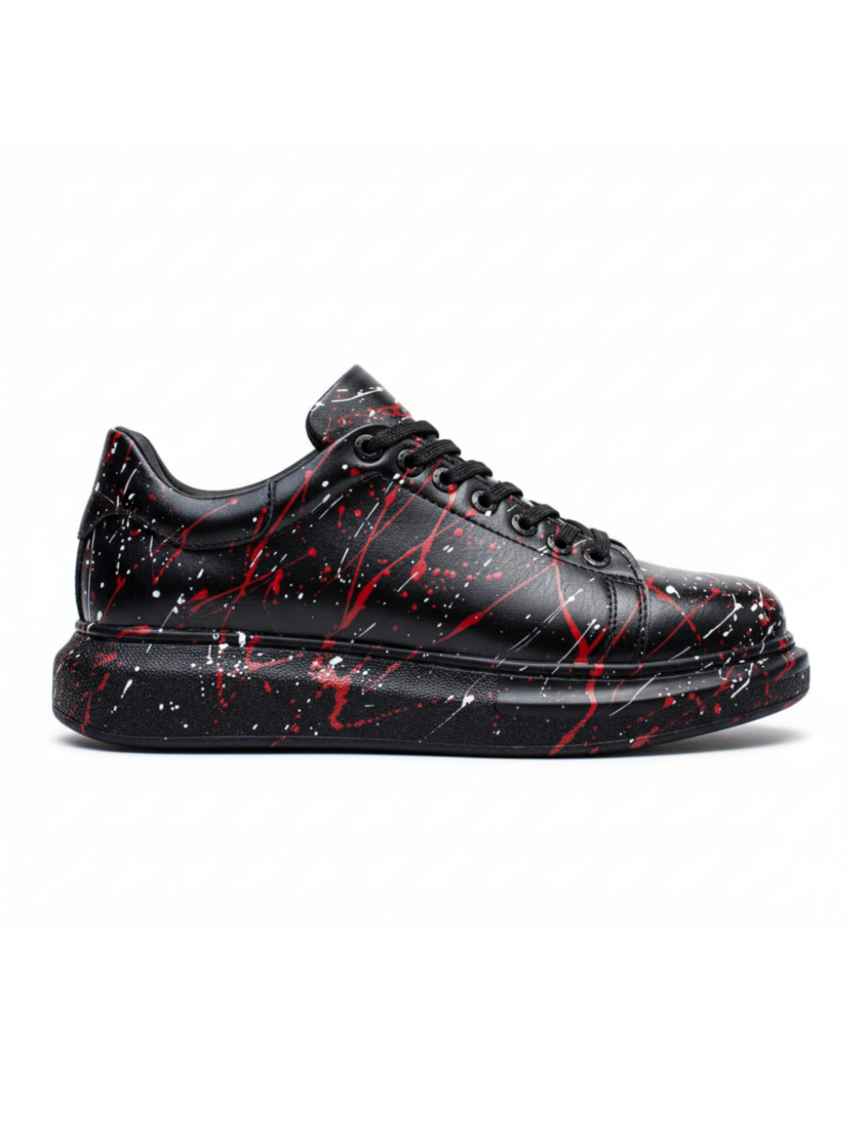 Stardust Fusion hand-painted sneaker with platform sole by Apollo Moda, seventh angle