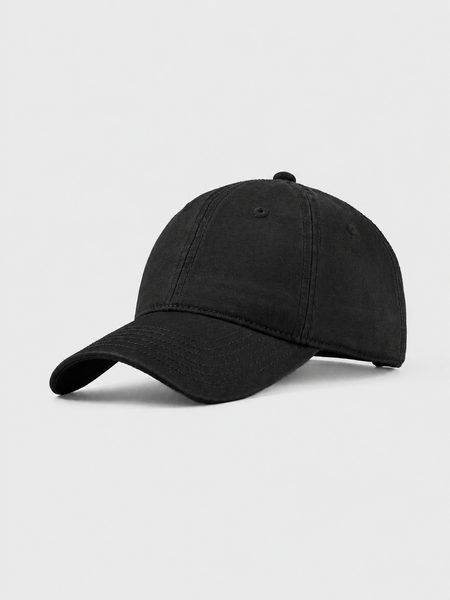 Gorra de sarga de algodón negro medianoche